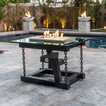 Newton 38" 52" 66" Fire Pit with Chain Support - Powder Coated - The Outdoor Plus - OPT-NWT238