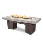 Alameda Fire Table 60" 78" - Wood Grain -The Outdoor Plus - OPT-ALMWG60