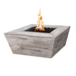 Square Plymouth 24" Tall Fire Pit 36" 48" - Wood Grain - The Outdoor Plus - OPT-PLMS36