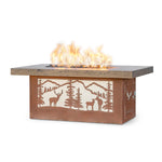 Outback Rectangle 60" Fire Pit - Deer Country Design - GFRC & Powder Coated Base - The Outdoor Plus - OPT-OBDC6036PC