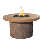 Round Outback 46" Fire Pit - Cattle Ranch Design - GFRC & Powder Coated - The Outdoor Plus - OPT-OBRCR46