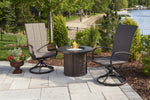 Stonefire Gas Fire Table, Round, Aluminum, Gray & Brown, 32x32", The Outdoor GreatRoom Company, SF-32-K